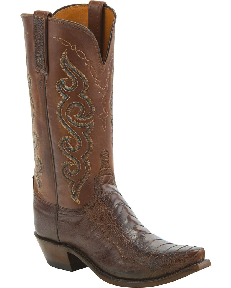 Lucchese Women's Handmade Yvette Ostrich Leg Western Boots Snip Toe