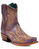 Image #1 - Corral Women's Embellished Western Booties - Snip Toe, Violet, hi-res