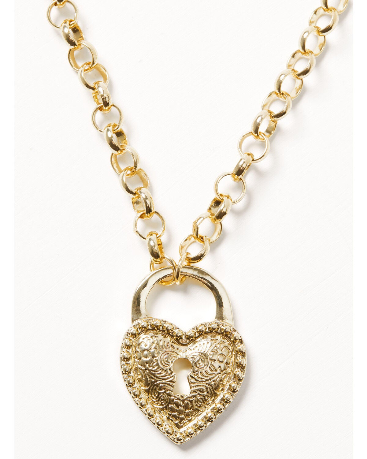 Image #1 - Shyanne Women's Western Muse Heart Concho Statement Necklace, Gold, hi-res