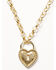 Image #1 - Shyanne Women's Western Muse Heart Concho Statement Necklace, Gold, hi-res