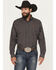 Image #1 - Cinch Men's Plaid Print Long Sleeve Button-Down Stretch Western Shirt, Black, hi-res