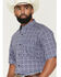 Image #2 - Ariat Men's Bill Medallion Print Short Sleeve Button-Down Western Shirt - Tall, Blue, hi-res