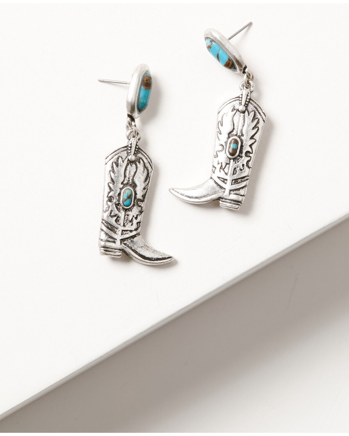 Idyllwind Women's Cowboy Boot Novelty Earrings, Silver, hi-res