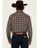 Image #4 - Blue Ranchwear Men's Burrow Plaid Print Long Sleeve Snap Western Shirt, Indigo, hi-res