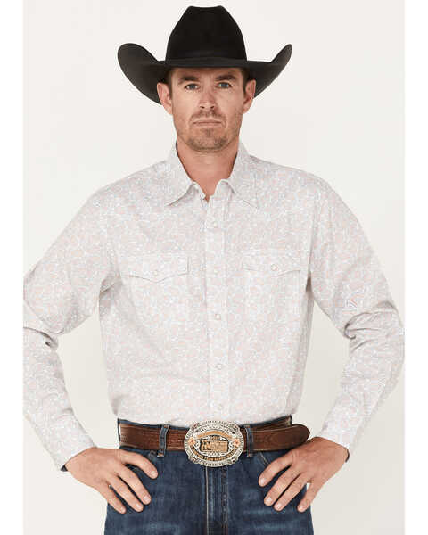 Image #1 - Wrangler Men's 20X Competition Advanced Comfort Long Sleeve Snap Western Shirt, Grey, hi-res