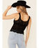 Image #2 - Very J Women's Crochet Sweater Knit Tank Top , , hi-res