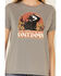 White Crow Women's This Country Needs More Cowboys Graphic Short Sleeve Tee , Charcoal, hi-res