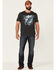 Image #2 - Flag & Anthem Men's Burnout Desert Son Lightning Graphic Short Sleeve T-Shirt, Charcoal, hi-res