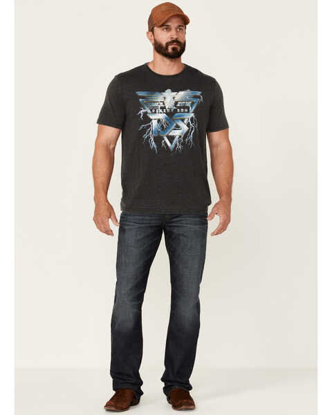 Image #2 - Flag & Anthem Men's Burnout Desert Son Lightning Graphic Short Sleeve T-Shirt , Charcoal, hi-res