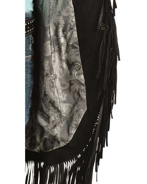 Image #5 - Scully Women's Embroidered Fringe Long Suede Leather Jacket, , hi-res