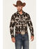 Image #1 - Rock & Roll Denim Men's Southwestern Print Long Sleeve Snap Stretch Western Shirt, Brown, hi-res