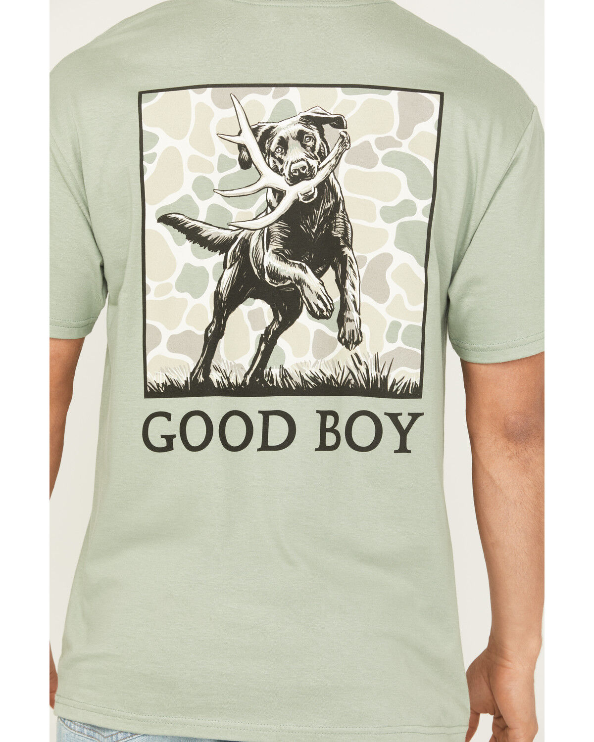 Image #4 - Buckwear Men's Good Boy Shed Fetch Short Sleeve Graphic T-Shirt, Sage, hi-res