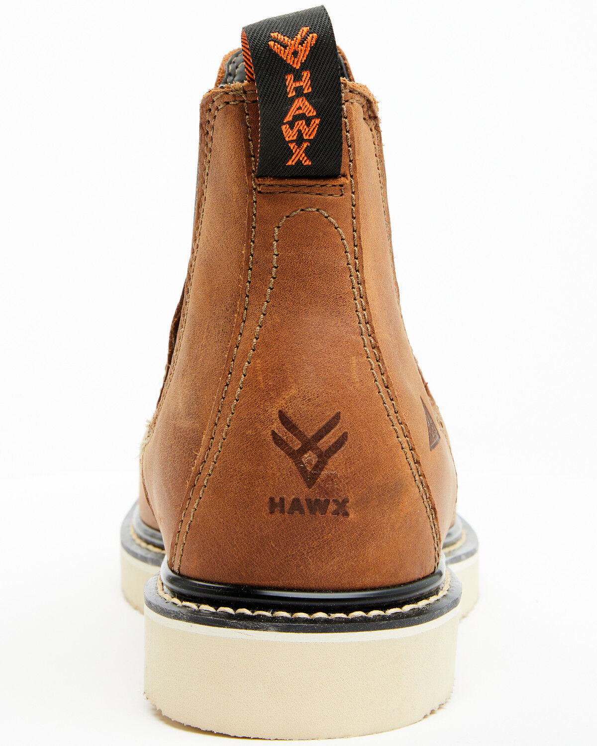 Image #5 - Hawx Men's Crazy Horse Wedge Chelsea Work Boots - Soft Toe, Brown, hi-res