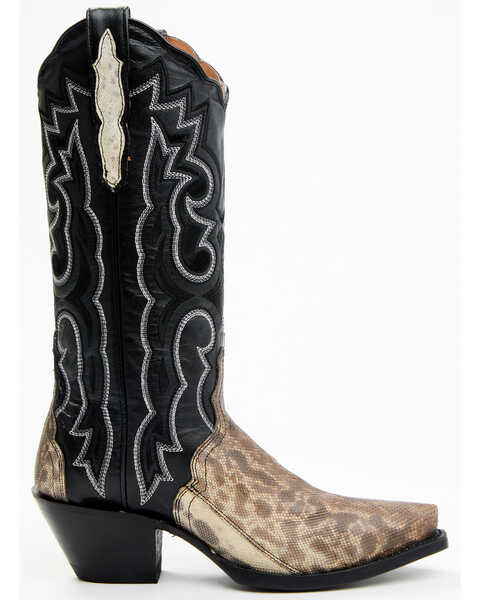 Image #2 - Dan Post Women's Karung Snake Exotic Western Boots - Snip Toe , Black, hi-res