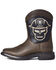 Image #2 - Ariat Boys' WorkHog® VentTEK Skull Western Boots - Square Toe, Brown, hi-res