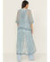 Image #4 - Shyanne Women's Long Embroidered Mesh Kimono, Aqua, hi-res