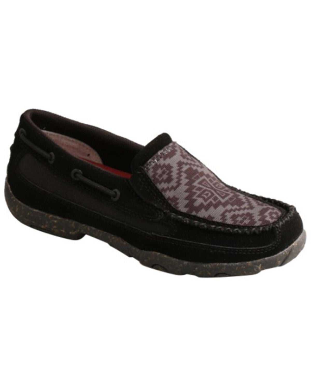 Twisted X Women's Southwestern Vamp Slip-On Driving Moc, Black, hi-res