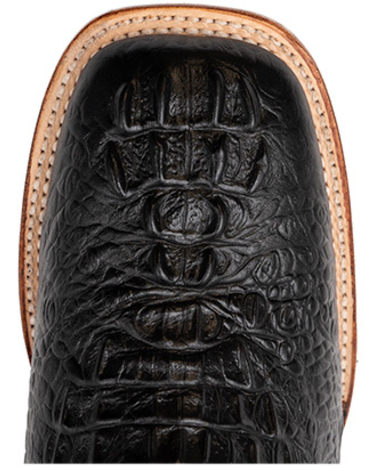 Image #6 - Ferrini Men's Caiman Croc Print Western Boots - Broad Square Toe, Black, hi-res
