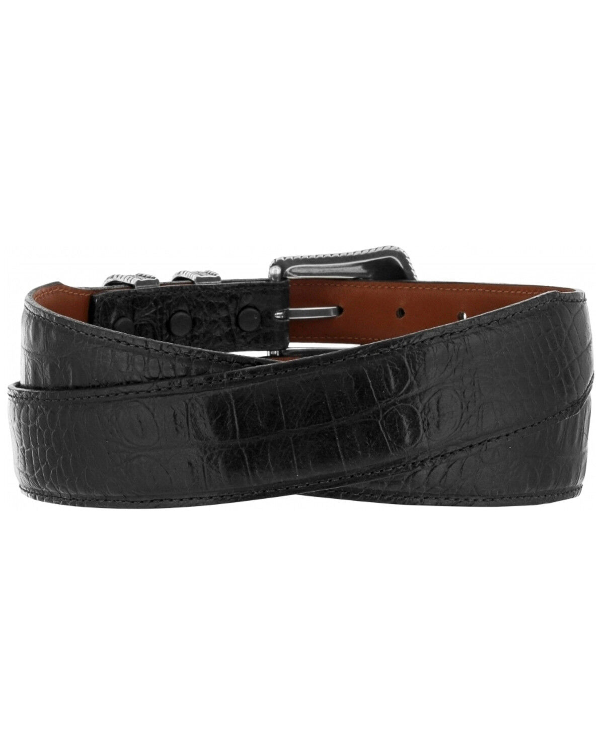 Image #2 - Tony Lama Men's Country Crocodile Print Western Belt, Black, hi-res