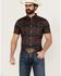 Image #1 - RANK 45® Men's Azrank Southwestern Print Short Sleeve Button-Down Stretch Western Shirt, Teal, hi-res