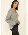 POL Women's Cable Front Lace Back Sweater , Grey, hi-res