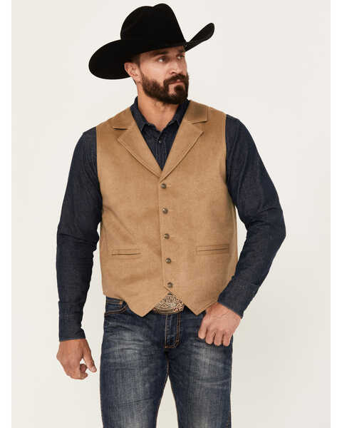 Image #1 - Cody James Men's Button-Down Wool Dress Vest, Tan, hi-res