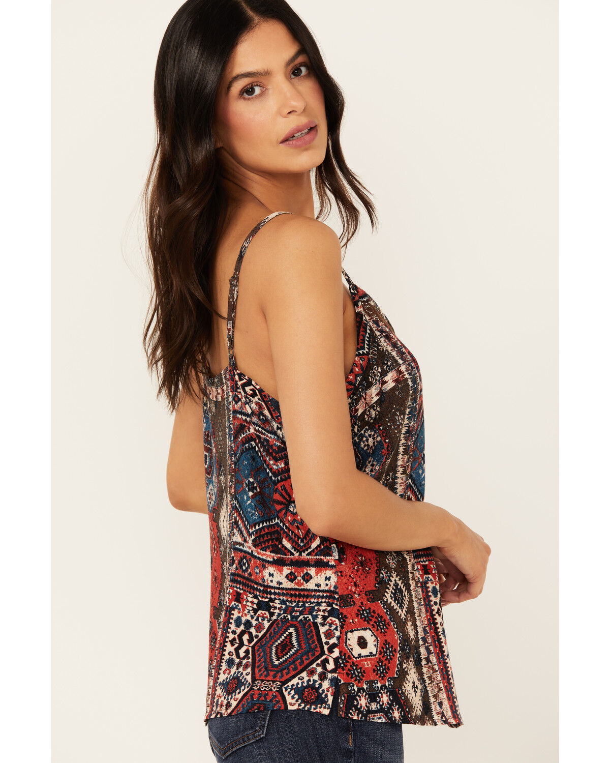 Image #2 - Idyllwind Women's Tampa Lace Trim Cami, Dark Brown, hi-res