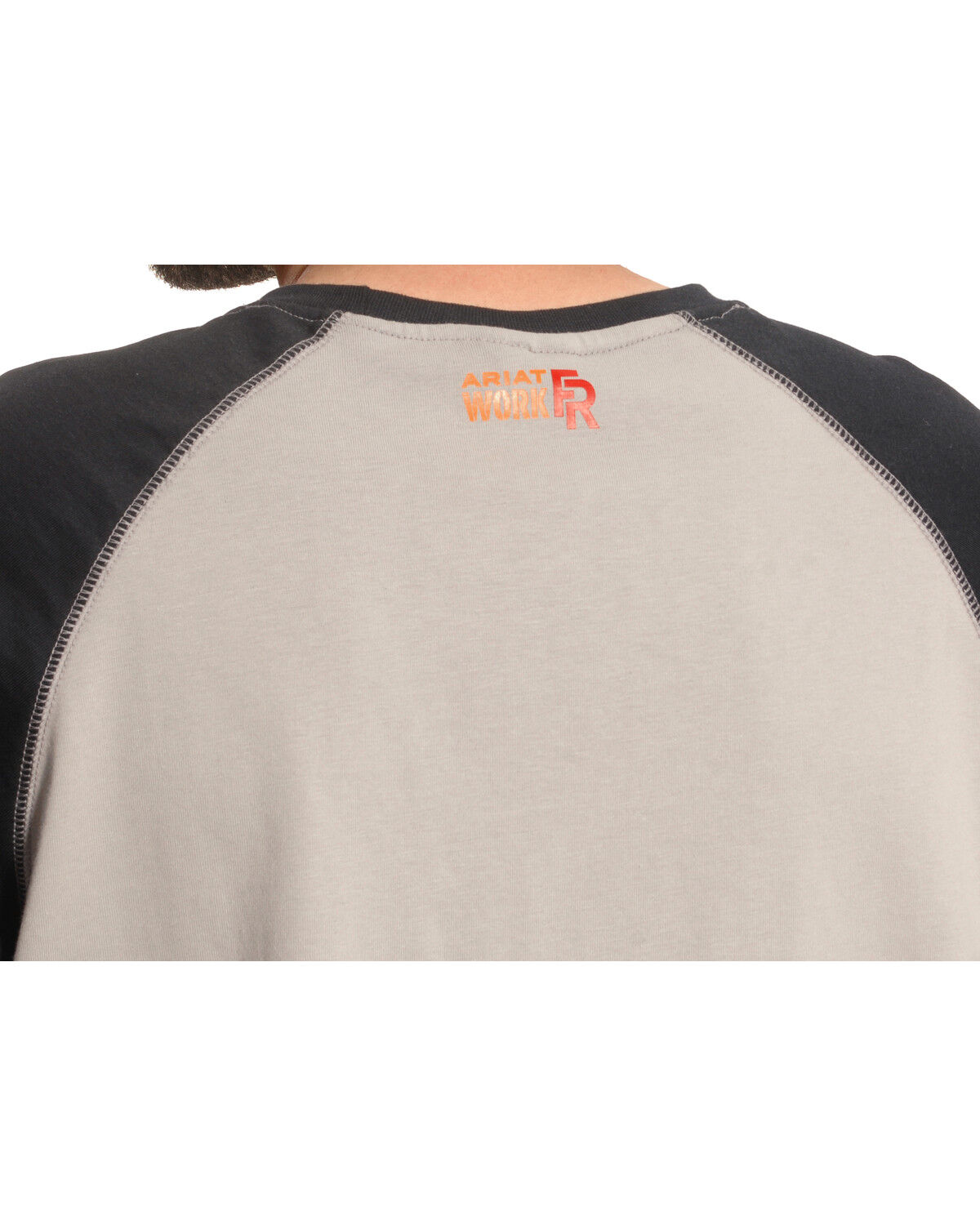 Image #5 - Ariat Men's FR Long Sleeve Baseball Work T-Shirt, Black, hi-res