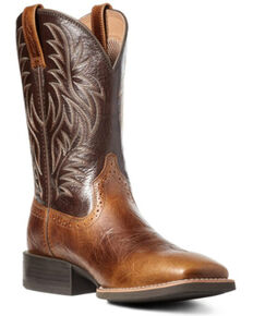 Ariat Men's Sport Western Boots - Wide Square Toe, Brown, hi-res