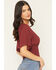 Image #2 - Idyllwind Women's Ridley Solid Short Sleeve Crinkle Shirt, Cherry, hi-res