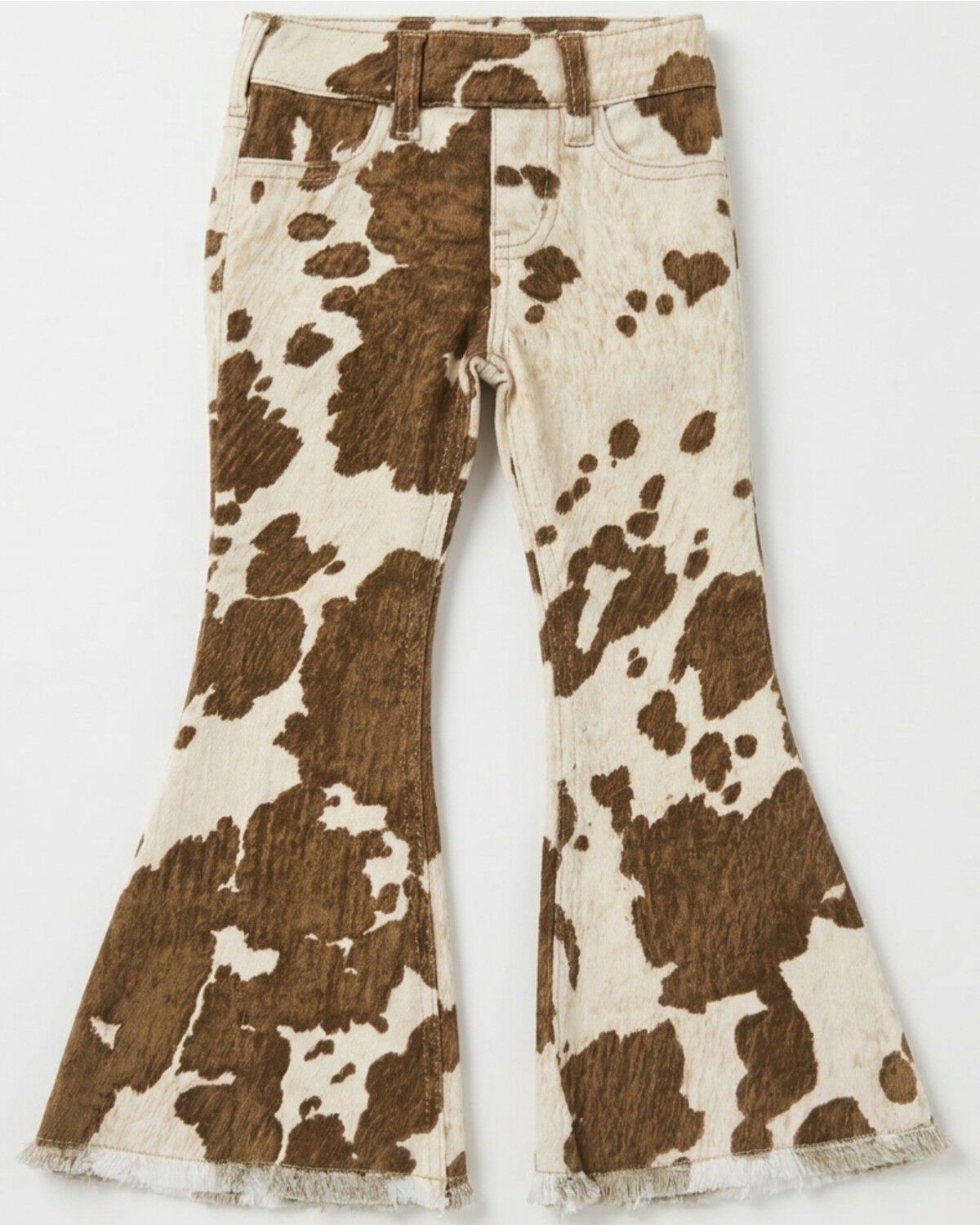 Image #1 - Shyanne Toddler Girls' Lacey Pony Print Print Pull-On Flare Denim Jeans, Cow Print, hi-res