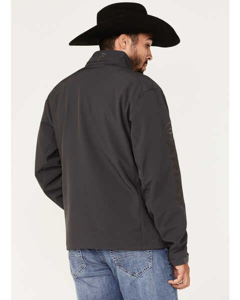 Image #4 - Ariat Men's Logo 2.0 Embroidered Zip Softshell Jacket - Big, Dark Grey, hi-res
