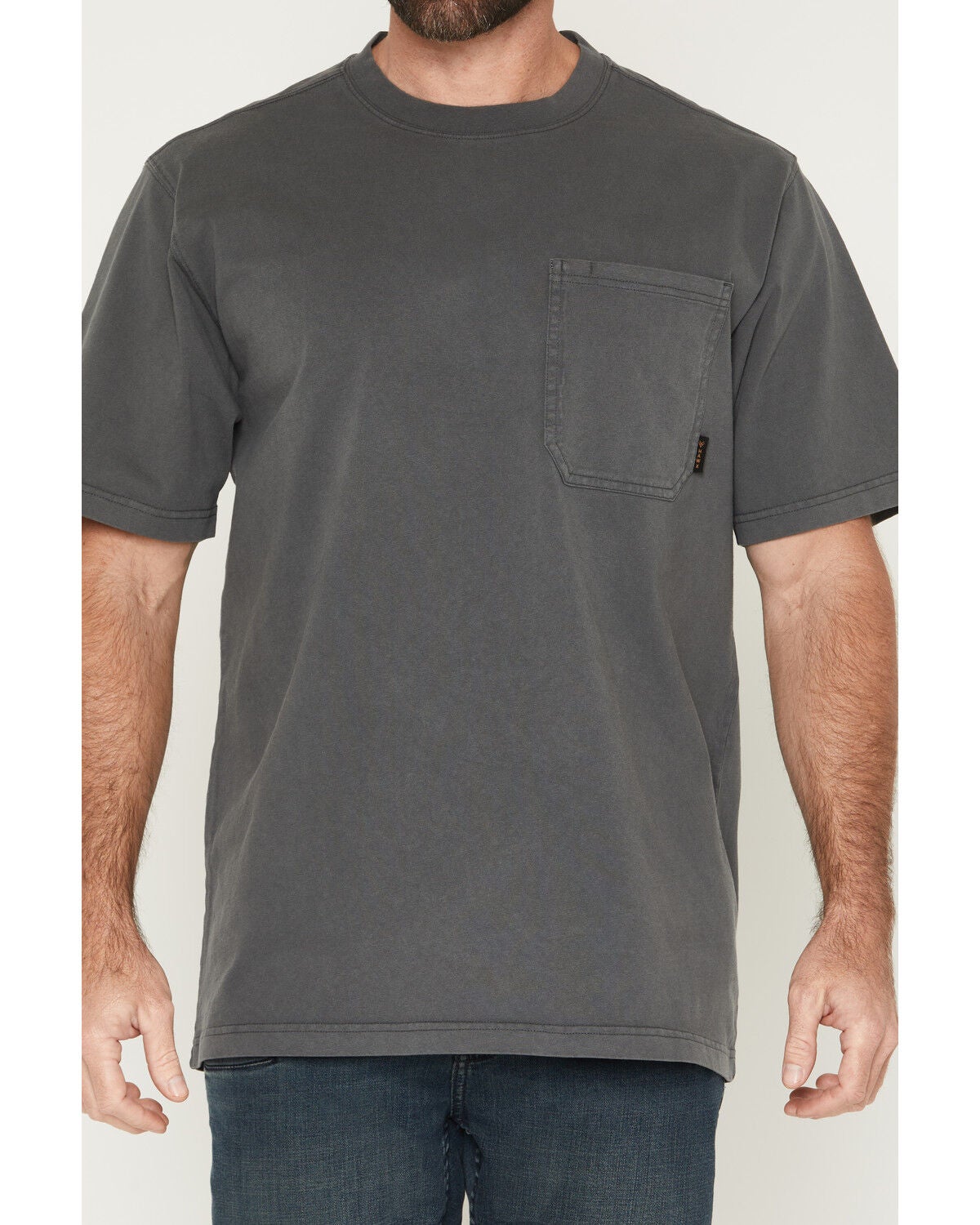 Image #3 - Hawx Men's Forge Solid Short Sleeve Pocket Work Shirt, Charcoal, hi-res
