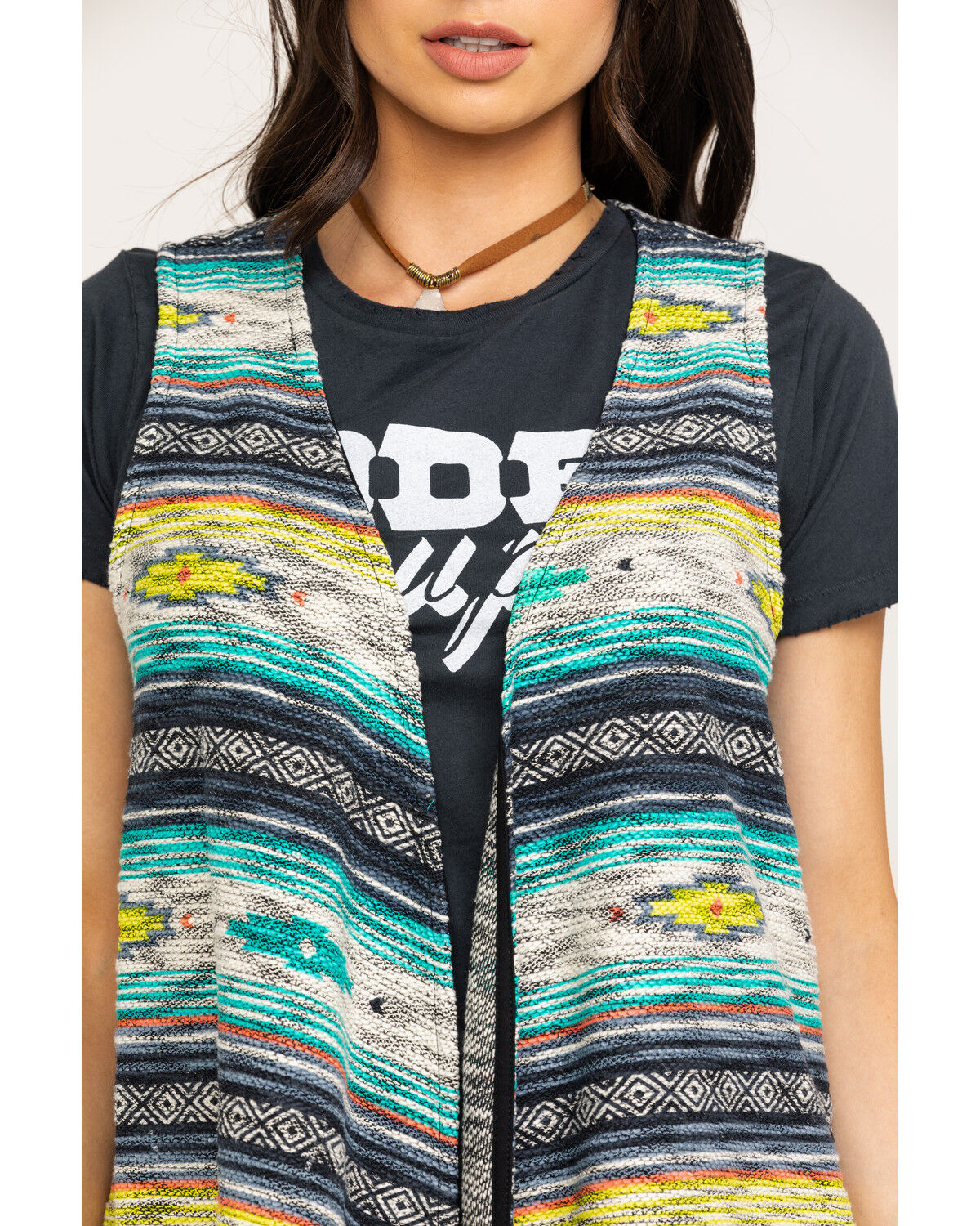 Image #5 - Ariat Women's Joshua Tree Striped Vest, Multi, hi-res