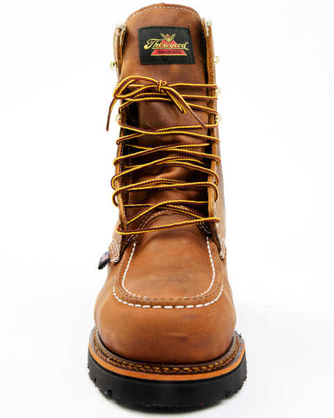 Image #4 - Thorogood Men's 8" Crazyhorse Made In The USA Waterproof Work Boots - Steel Toe, Brown, hi-res