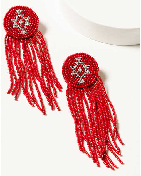 Idyllwind Women's Adalee Seed Bead Earrings , Red, hi-res