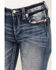 Image #4 - Miss Me Women's Dark Wash Mid Rise Americana Border Stretch Bootcut Jeans, Dark Blue, hi-res