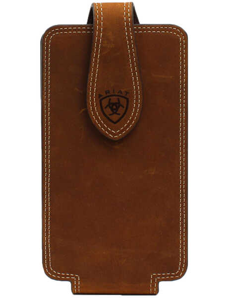 Ariat Men's Double-Stitched Cell Phone Case, Brown, hi-res