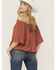 Image #4 - Band Of The Free Women's Solid Short Sleeve Off The Shoulder Blouse, Red, hi-res