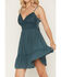 Image #5 - Shyanne Women's Kaylynn Crochet Front Mini Dress, Teal, hi-res