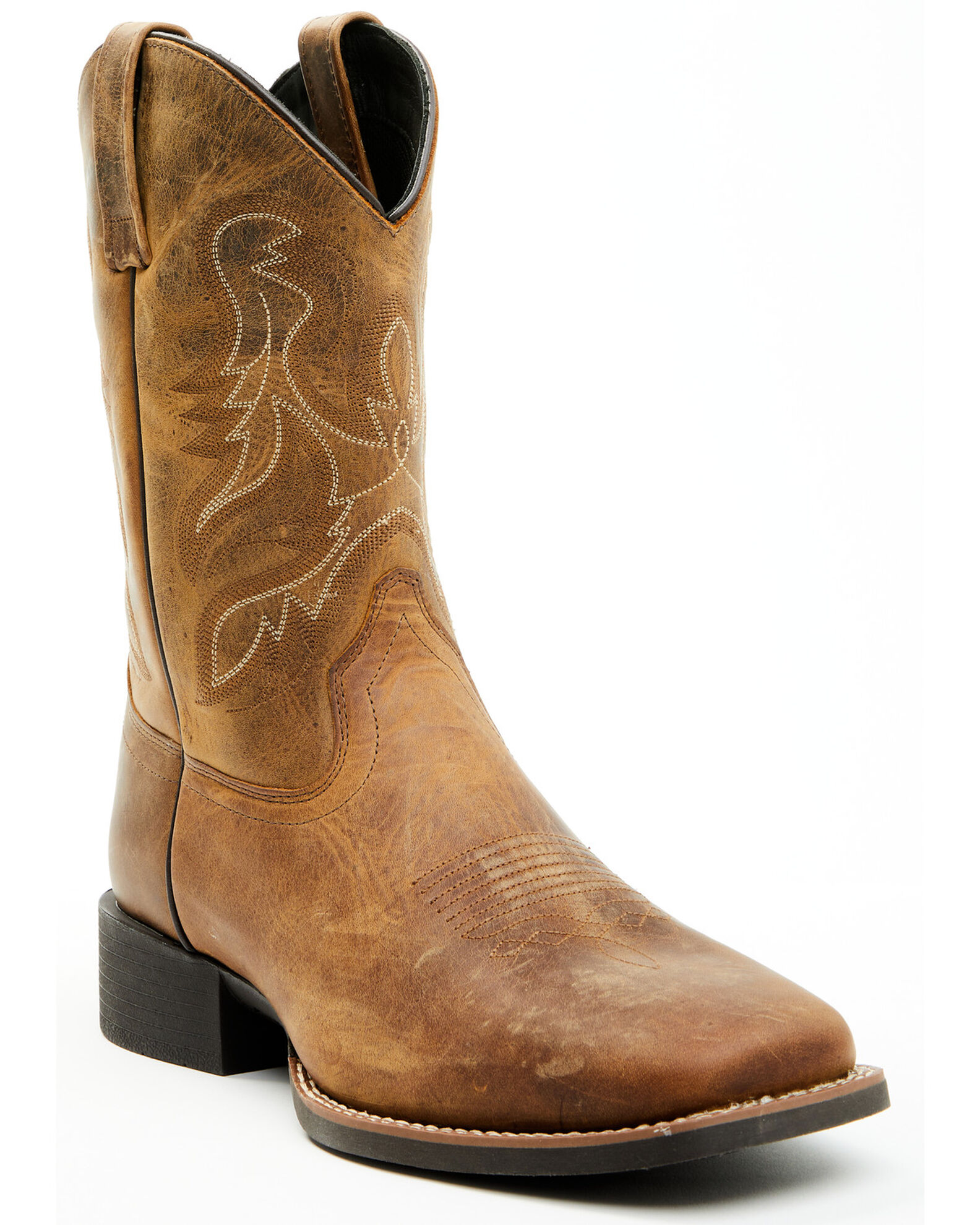 Mens patchwork square toe boots top