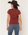 Image #4 - Wrangler Women's Saddle Up Short Sleeve Embroidered Tee, Rust Copper, hi-res