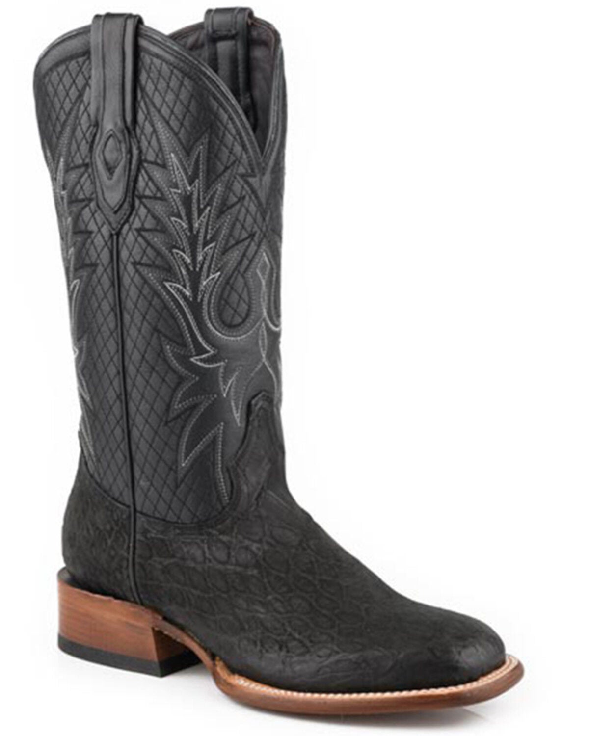Stetson Men's Grator Exotic Alligator Western Boots - Broad Square Toe, Black, hi-res