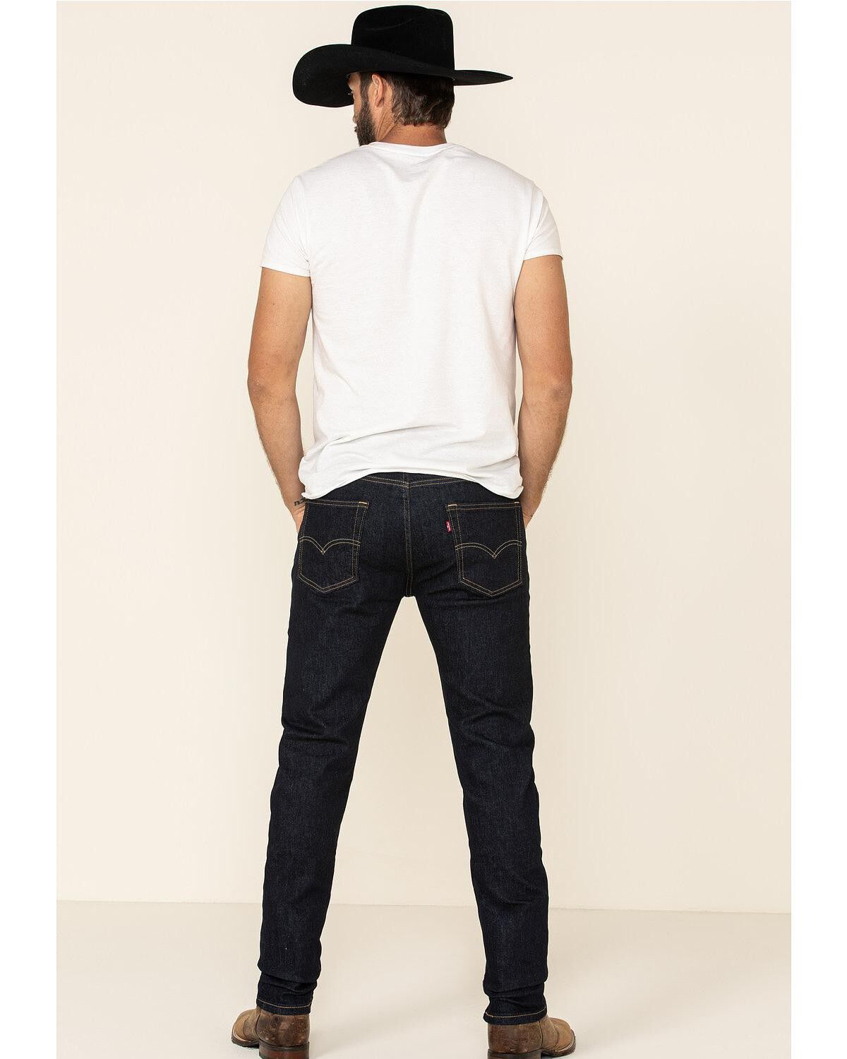 Image #5 - Levi's Men's 502 Dark Hollow Rinse Tapered Stretch Regular Straight Leg Jeans, Blue, hi-res