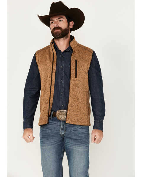 Image #1 - Cowboy Hardware Men's Speckle Knit Vest , Tan, hi-res