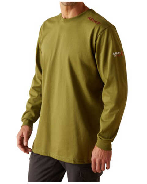 Image #2 - Ariat Men's FR Born For This Long Sleeve Work T-Shirt, Green, hi-res