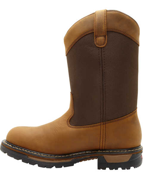 Image #3 - Rocky Ride Insulated Waterproof Wellington Work Boots, Brown, hi-res