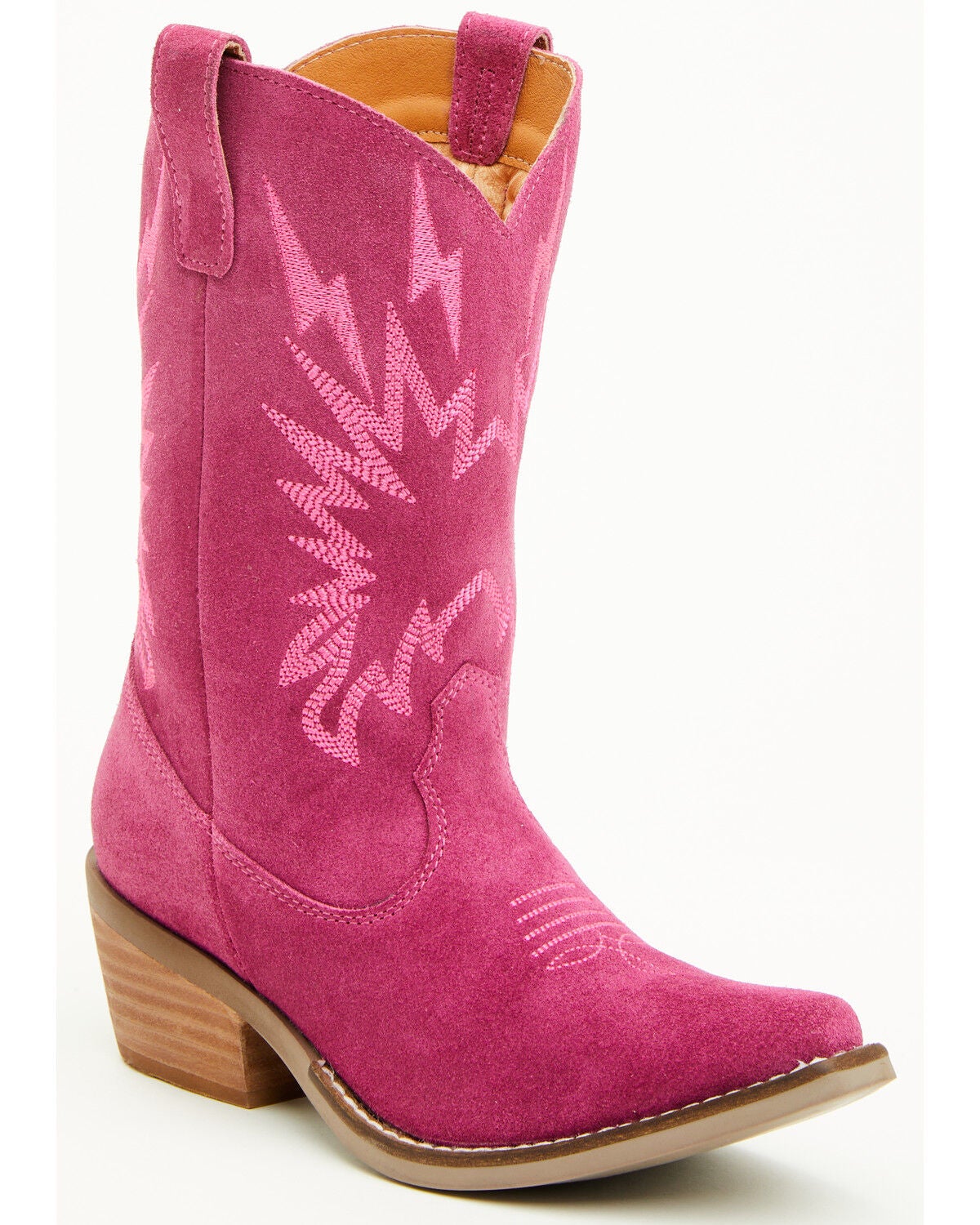 Dingo Little Girls' Thunder Road Suede Western Boots - Snip Toe, Pink, hi-res
