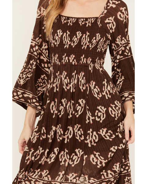 Image #3 - Shyanne Women's Printed Midi Dress, Dark Brown, hi-res