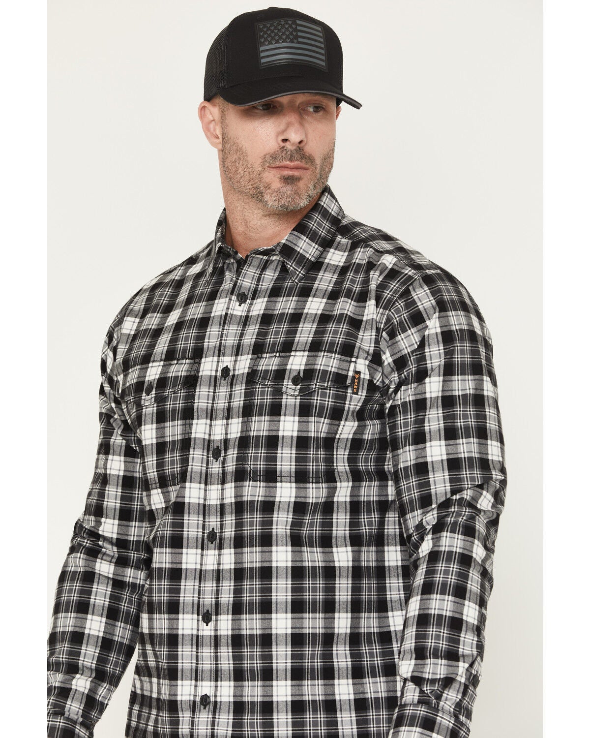 Image #2 - Hawx Men's Pike Plaid Print Long Sleeve Button-Down Flannel Shirt, Charcoal, hi-res